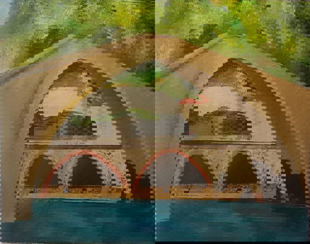 Ponte della Maddalena con treno...